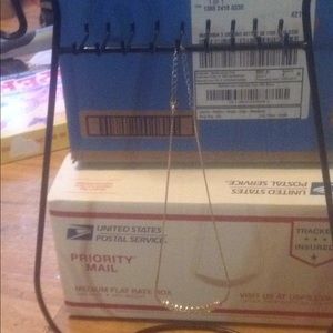 9 inch diamond cz on silver tone chain